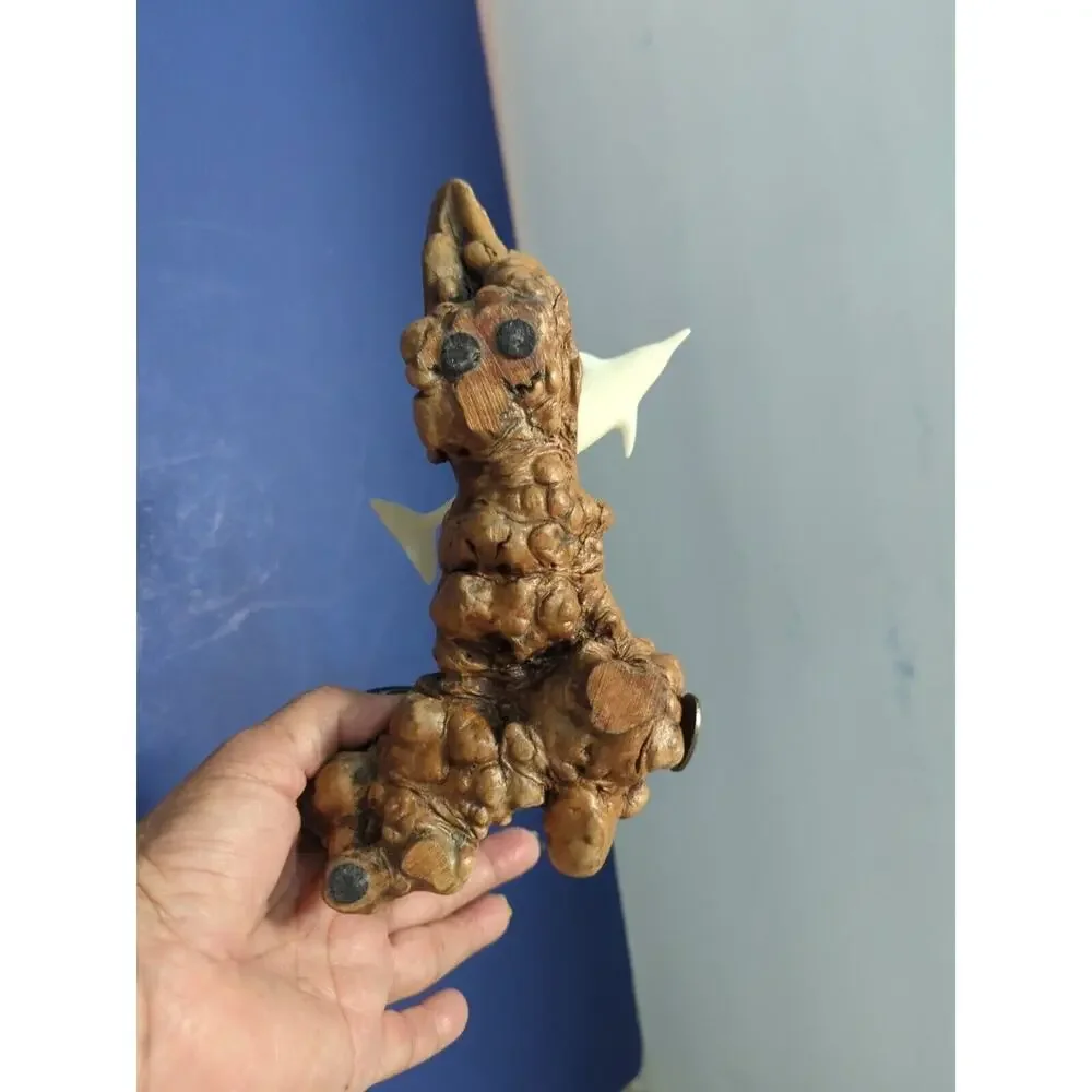 Vintage John Perry 9 In Dolphin Sculpture with Burlwood Base Collectible Figures